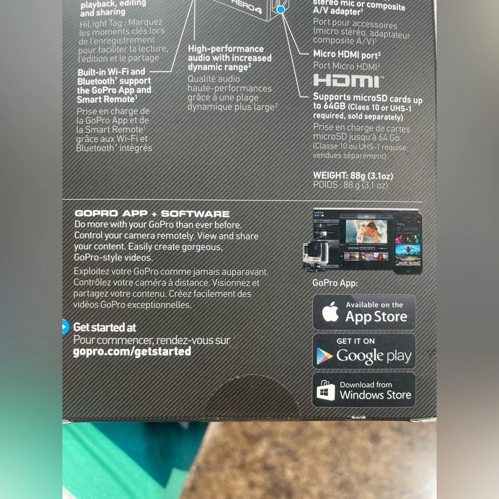 NEW NIB GOPRO 4 BLACK EDITION 4K DESCRIPTION IN PHOTOS